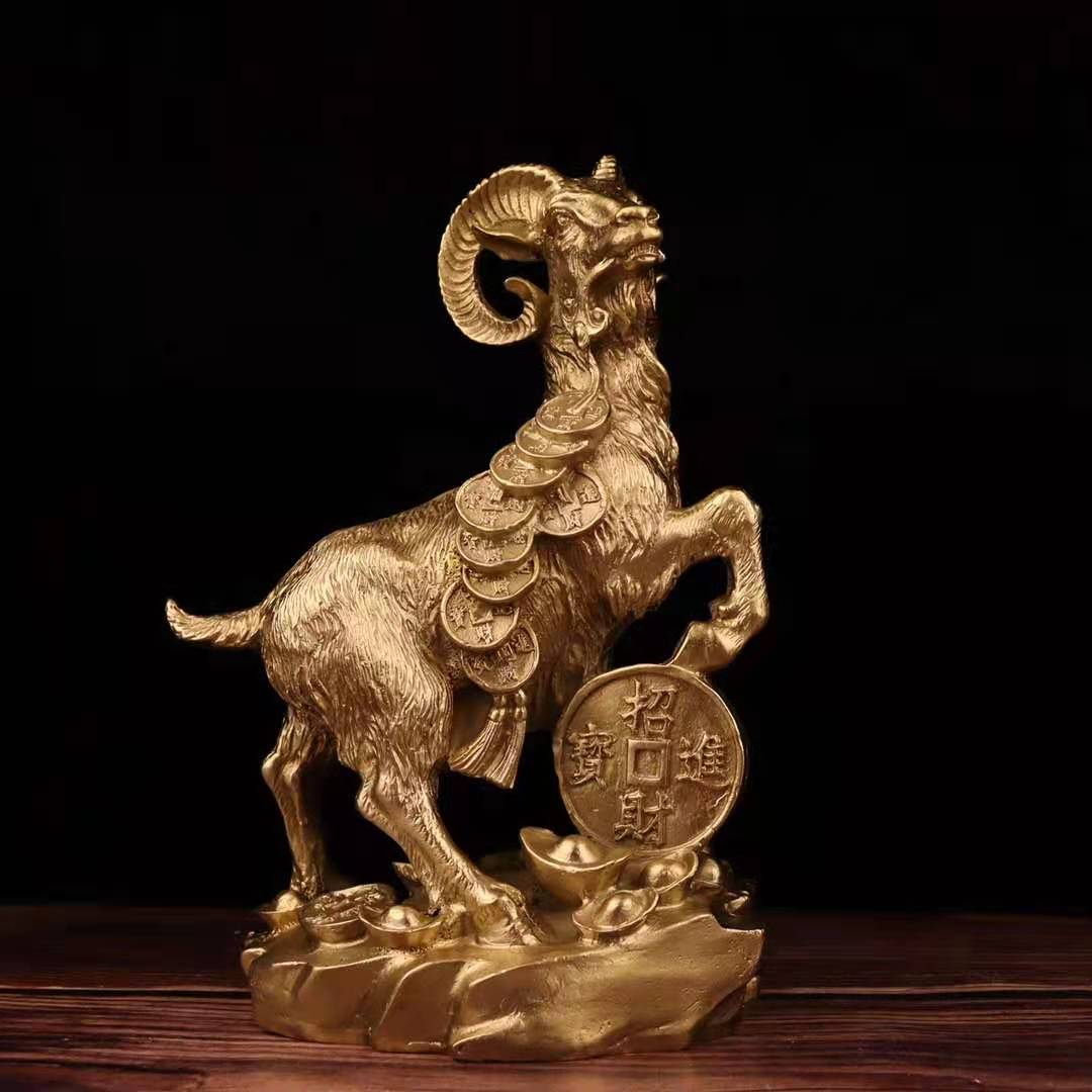 純銅招財進寶金錢羊擺件生肖羊旺財聚財客廳書房辦公室家居擺設| 協貿國際日用品生活9館| 樂天市場Rakuten