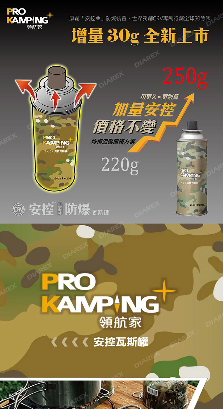 ProKamping 領航家瓦斯罐250g 三入一組(PK-201)