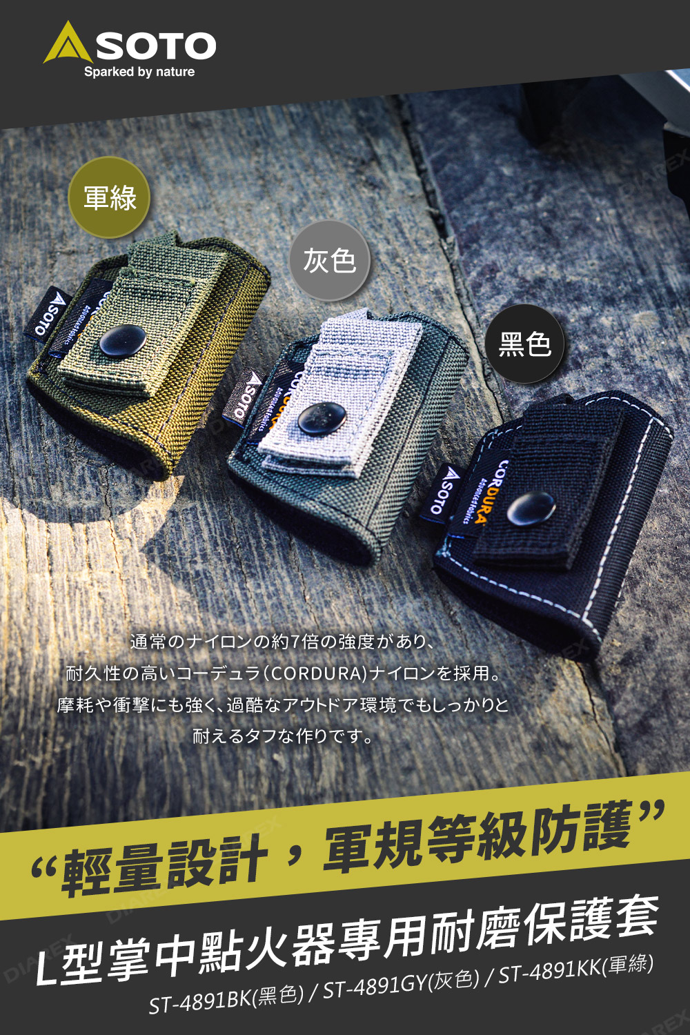 日本SOTO L型掌中點火器專用耐磨保護套 ST-4891安全覆蓋點火鈕,防止誤觸點火