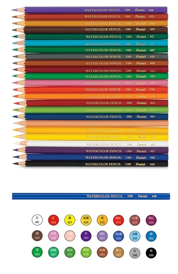 Pentel飛龍】CB9-T 水溶性彩色鉛筆單色12支/盒| 永昌文具用品有限公司 