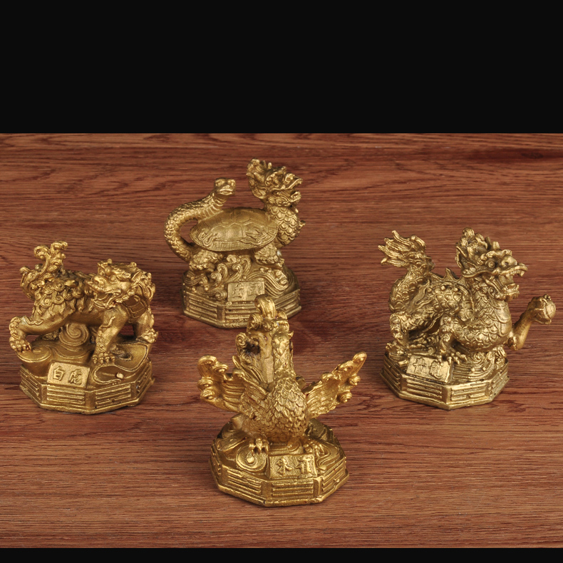 四神獸一套純銅風水招財擺件青龍白虎朱雀玄武八卦四方神四大神獸| 協貿