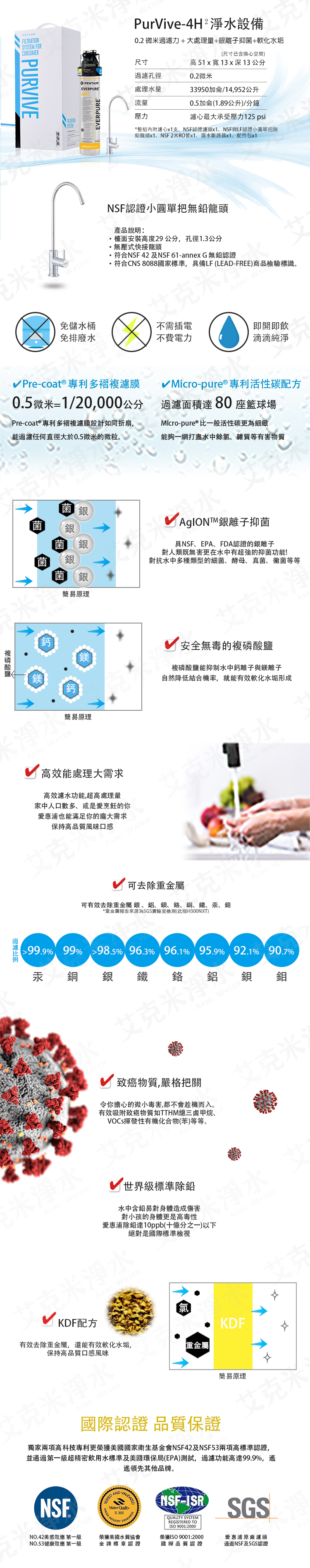 愛惠浦PURVIVE-4H2全效系列淨水器產品說明