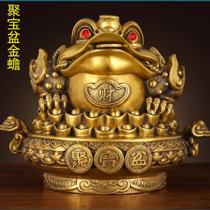 銅製 金蟾 招財進宝 開運 風水 招財 置物 工芸品 装飾品