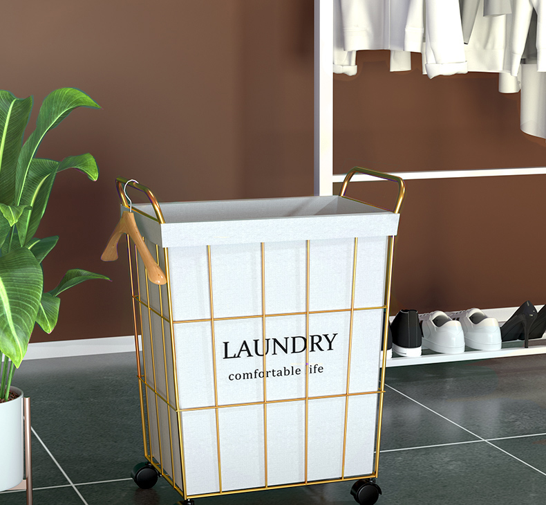 Alwaysme Rolling Wire Laundry Cart