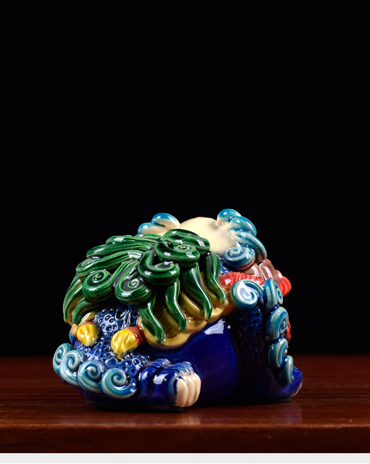 陶瓷故宮風三足金蟾家居客廳擺件招財蟾蜍貔貅禮品辦公室裝飾居家擺件