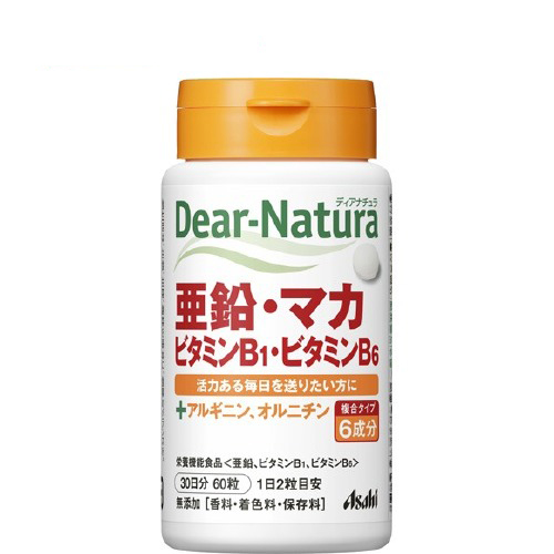 Asahi朝日 Dear-Natura 鋅・瑪卡・維他命B1・維他命B6 30天份(60粒) | 日本必買 | 日本樂天熱銷
