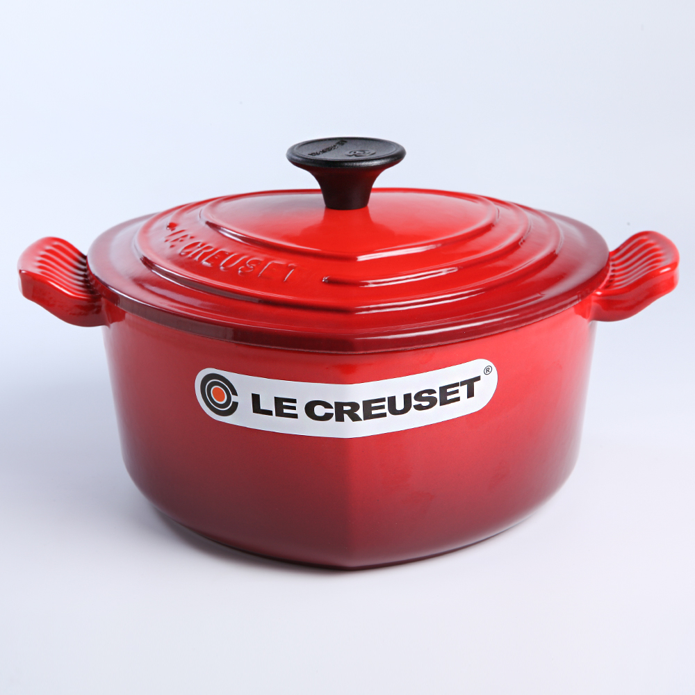 法國LE CREUSET 琺瑯鑄鐵愛心鍋湯鍋燉鍋造形鑄鐵鍋20cm 1.9L 櫻桃紅