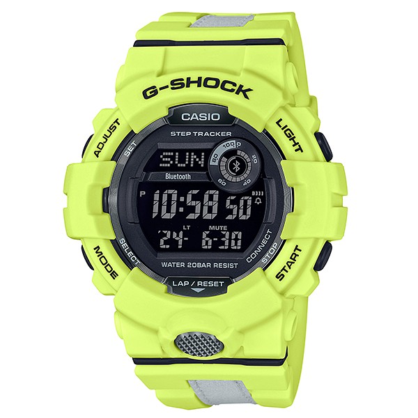 CASIO卡西歐G-SHOCK GBD-800LU-9結合夜光或反光材質帆布，夜間運動具