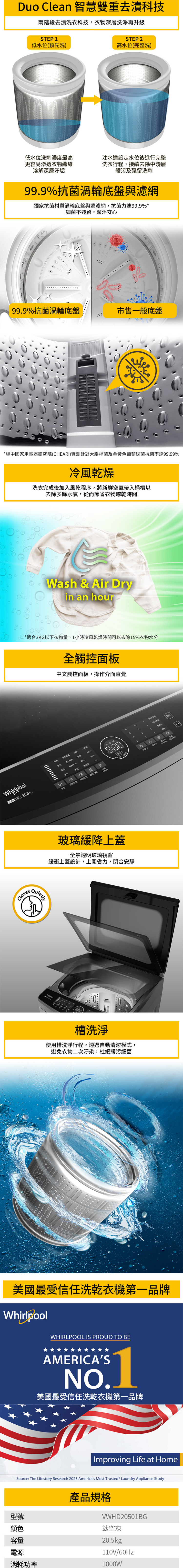 Whirlpool惠而浦 VWHD20501BG - 詳情5