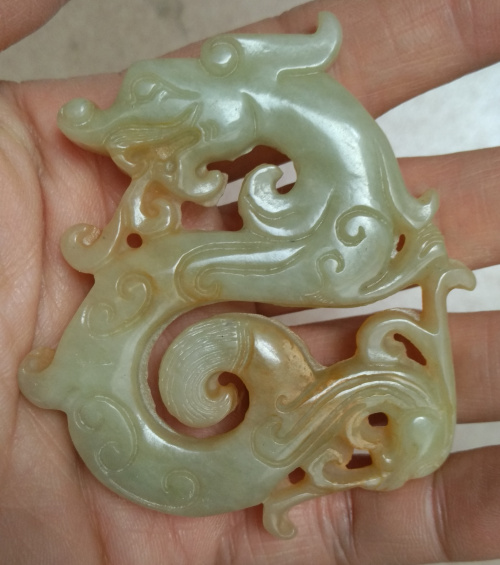 古玩古玉天然復古岫巖玉秀玉玉龍掛件腰牌玉佩1入| 銀聯網日用品生活館