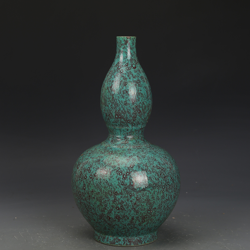大清乾隆爐鈞釉葫蘆瓶古董古玩收藏真品中國風花瓶老物件瓷器擺件 