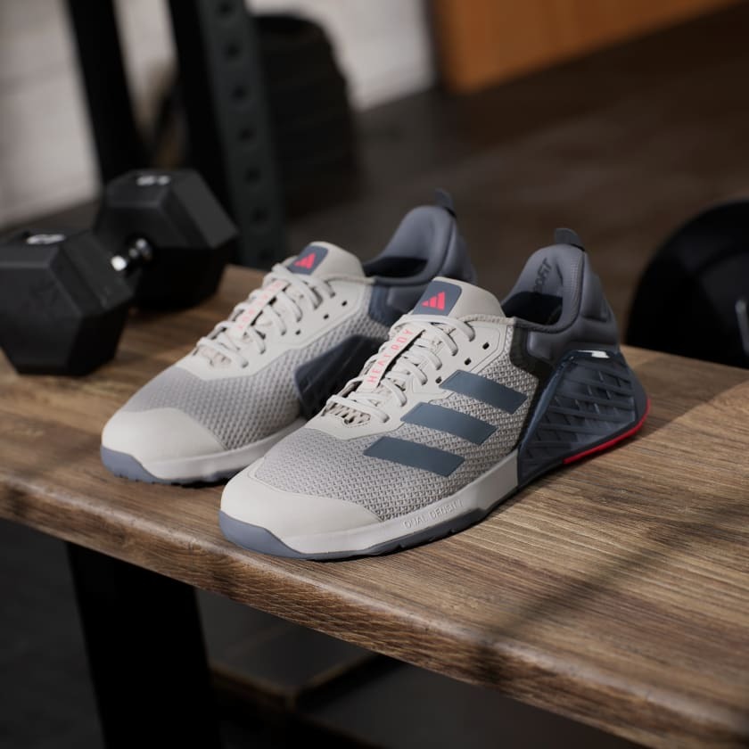 ADIDAS JI3901 DROPSET 3 TRAINER 男訓練鞋健身重訓棕灰【iSport愛運動