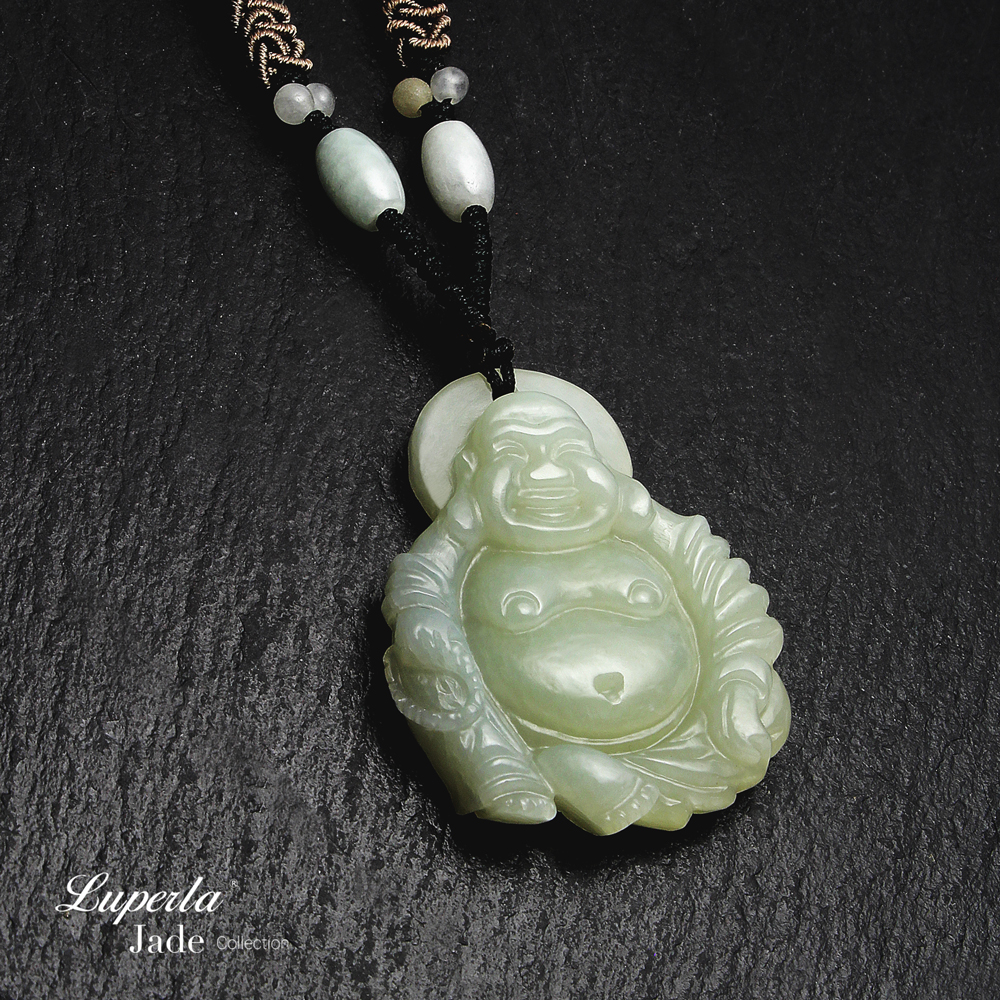 セール Y31)中国和田玉水滴形精彫笑仏弥勒仏像玉牌玉吊墜開運玉器貴重白玉 晴水和田玉笑佛男女通用玉佩含國家檢驗證書大肚佛玉墜