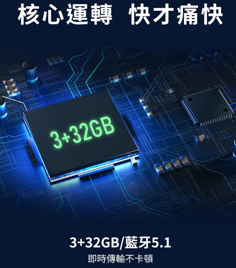 核心運轉 快才痛快3+32GB3+32GB/藍牙5.1即時傳輸不卡頓