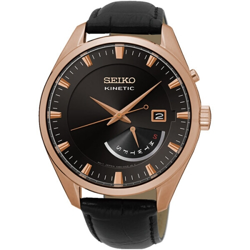 SEIKO Kinetic 典雅紳士人動電能腕錶/玫瑰金/SRN045P1(5M84-0AB0K)｜全