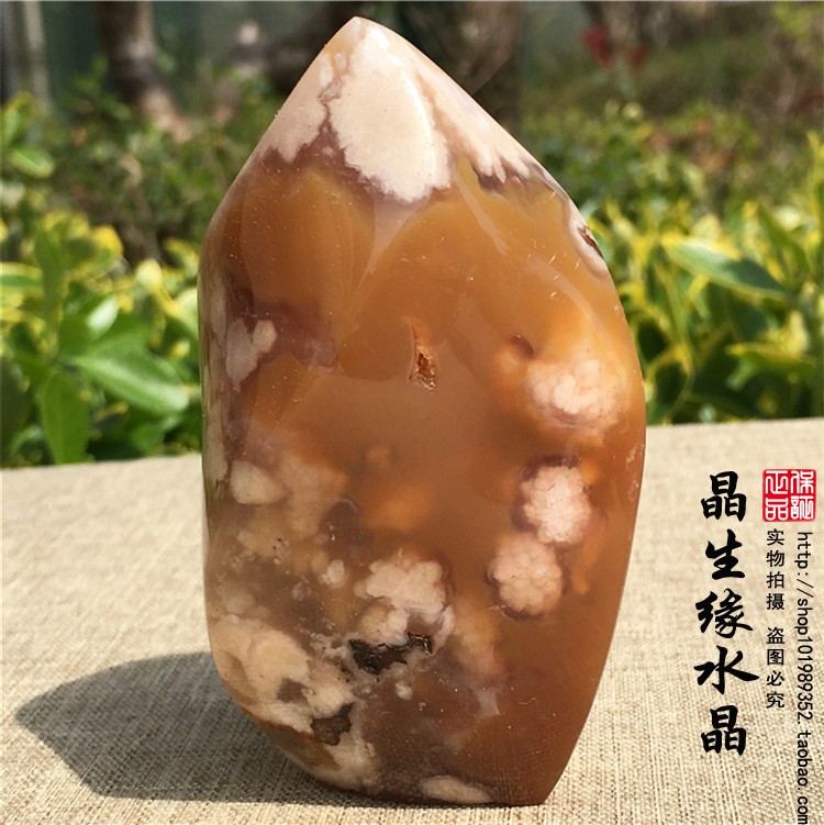 天然櫻花瑪瑙原石礦石打磨小擺件能量石火炬實物圖多款可選| 協貿國際