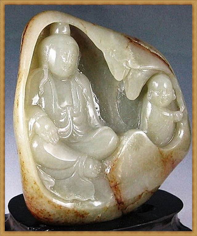 時代物 本物和田白玉 手彫り 清代 茶道具 篆書 詩賦紋 香合 粉箱 美品 清墨白玉夔龍紋詩文香盒- 沐澤古美術