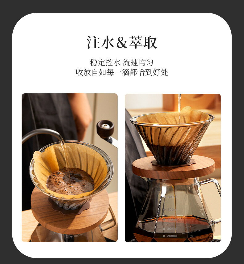 手沖咖啡套裝禮盒裝家用美式帶秤組合器具6件套禮品禮盒升級 餐具/杯具 咖啡茶具/酒具 14