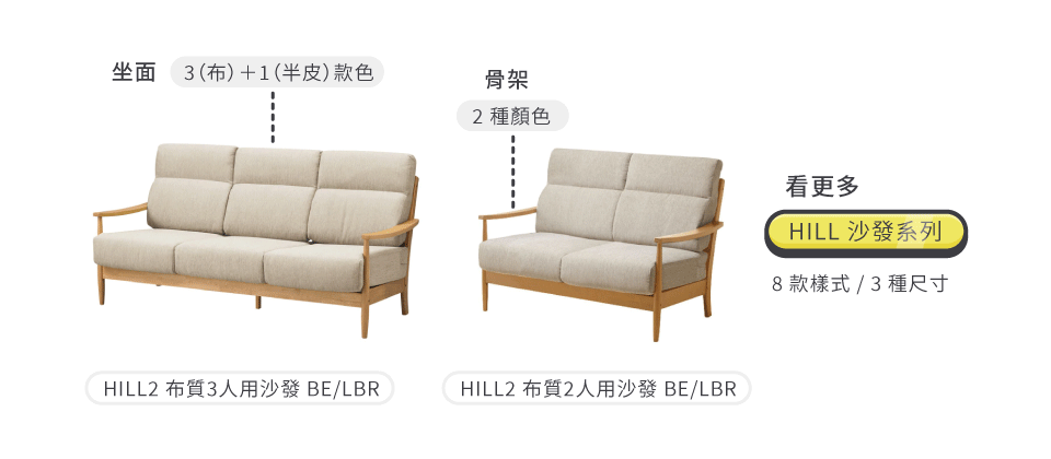 HILL2布質沙發
