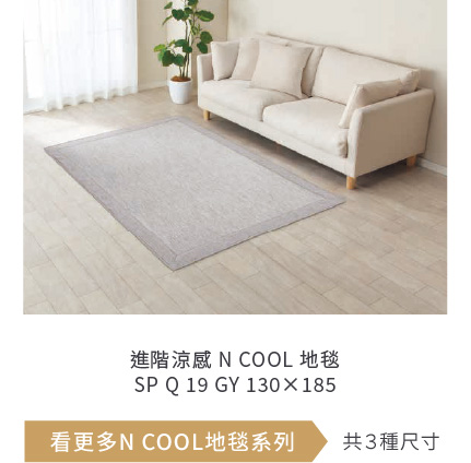 進階涼感 N COOL 地毯
SP Q 19 GY 130×185