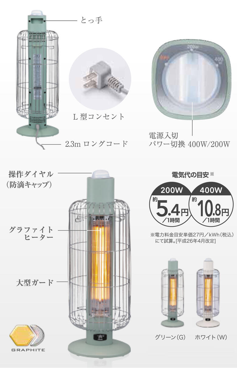 日本公司貨Aladdin 阿拉丁CAH-G42GC 石墨電暖器電暖爐遠紅外線速暖防滴