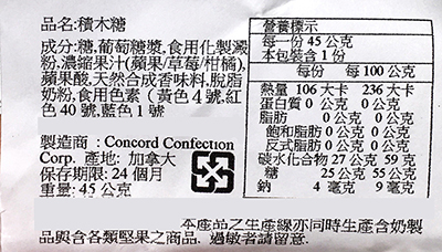 【豆嫂】加拿大糖果 四彩繽紛積木糖