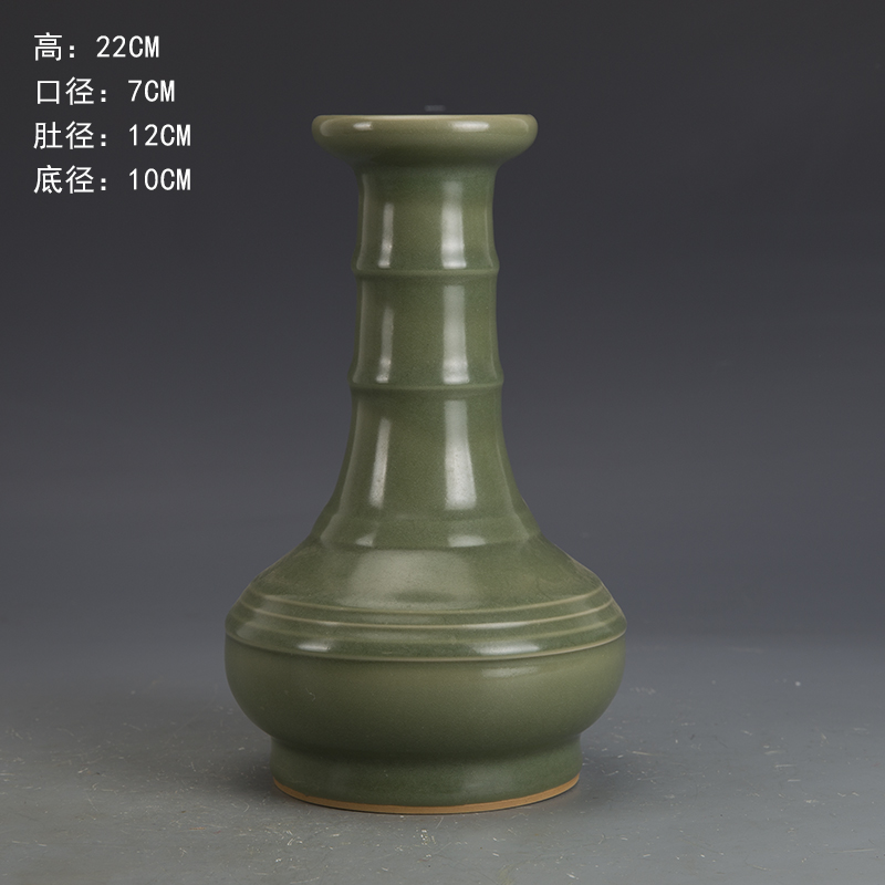 中国古美術・旧蔵宋汝窯・宋真宗御賜款彩繪龍紋梅瓶・彩絵・花瓶・陶磁器・文房置物 中国古美術・旧蔵宋汝窯・宋真宗御賜款彩繪龍紋梅瓶・彩絵・花瓶