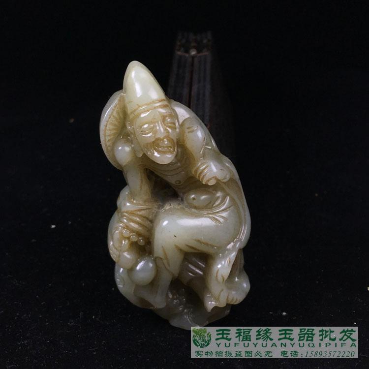 明清高古玉老玉明清玉器天然和田玉濟公手把件掛件仿老仿古玉器| 協貿