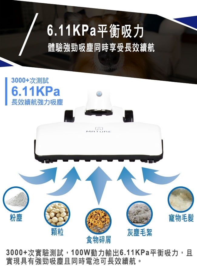 MATURE美萃 替換式鋰電池無線吸塵器CY-1408V2