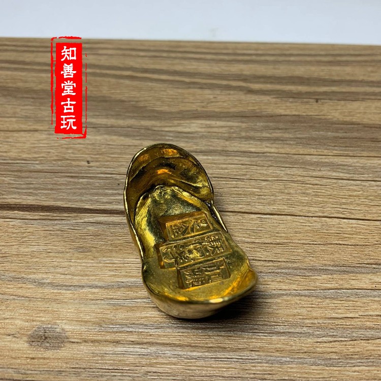 清時　順治年造上  足赤　金貨　金錠　金塊 古玩金錠金條足重金元寶大清金錠五帝金條乾隆年造足赤上上金條1