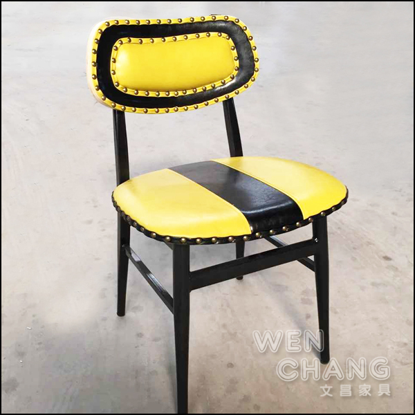 普普風黃黑撞色椅