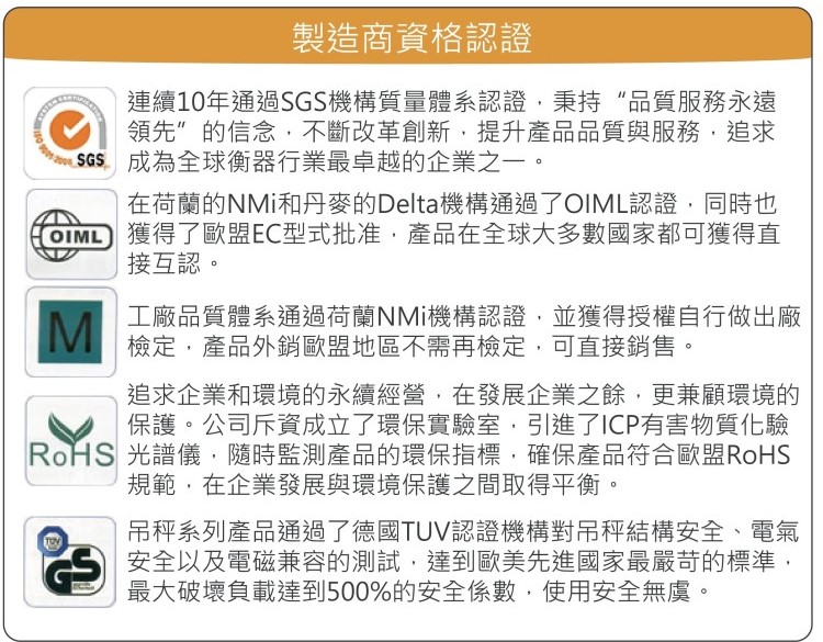 座椅式體重計、體重秤:製造商獲多項認證