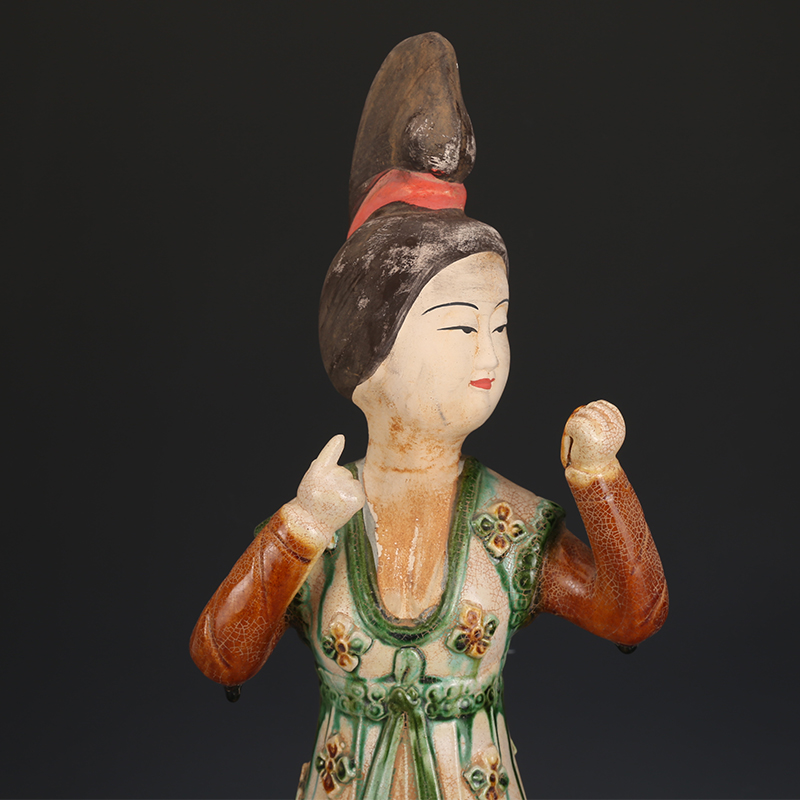 唐三彩侍女古董古玩收藏真品出土瓷器擺件老物件老貨陶瓷| 協貿