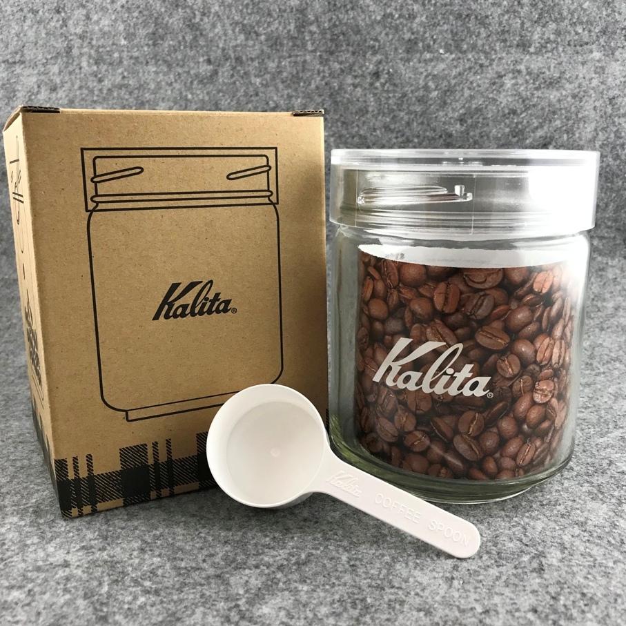 本季最新款推薦 沐湛咖啡 日本製造kalita 玻璃儲豆罐密封罐儲物玻璃瓶咖啡豆罐可放約250克 半磅豆開箱