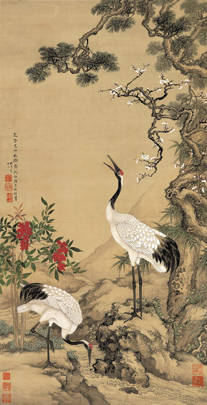 清沈銓松梅雙鶴圖名人字畫古畫復制書房玄關已裝裱立軸掛畫| 銀聯網