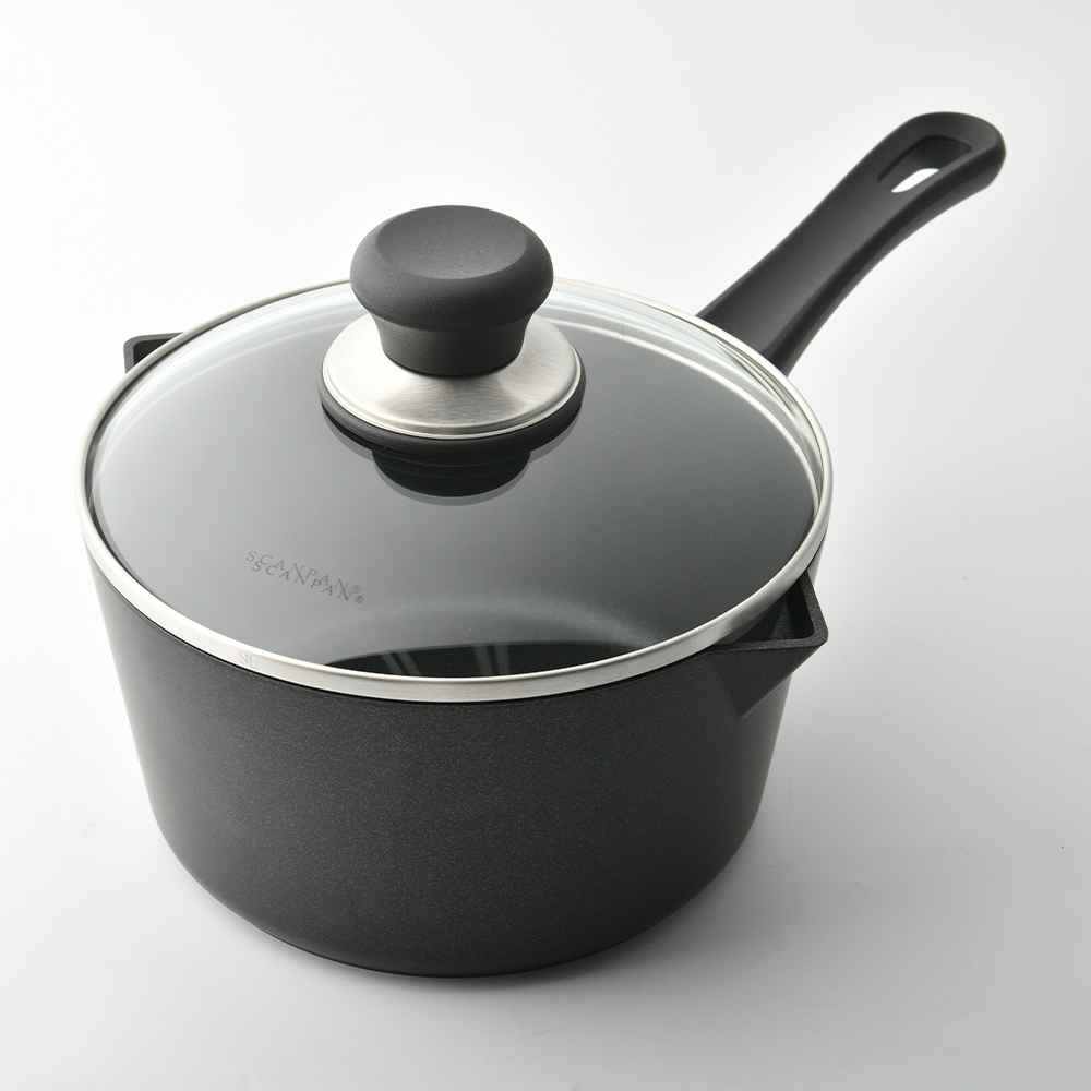 丹麥SCANPAN CLASSIC 單柄不沾湯鍋含蓋不沾鍋醬汁鍋18cm 1.8L 電磁爐