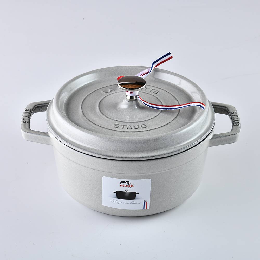 Staub 圓形琺瑯鑄鐵鍋湯鍋燉鍋炒鍋22cm 2.6L 松露白法國製| Casa