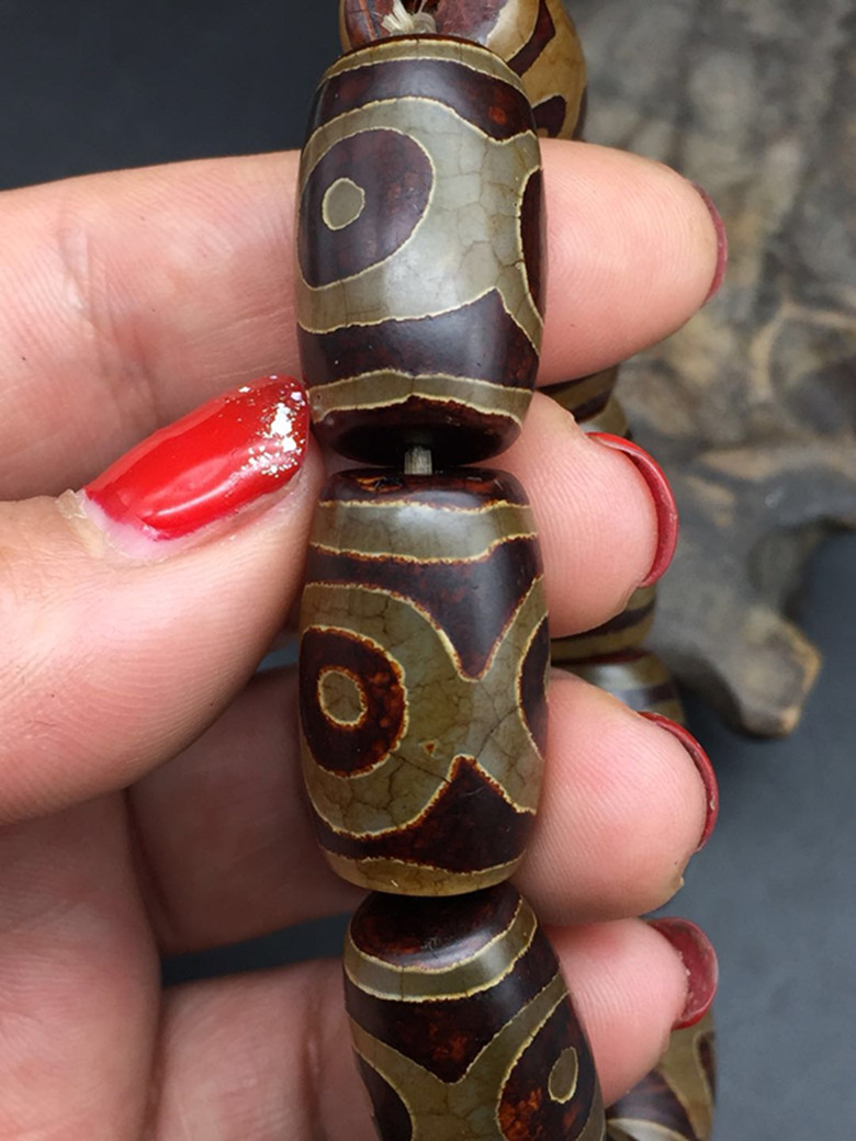 三眼天珠天眼手串一線藥師天珠手鏈天然玉髓玉石瑪瑙男西藏真品