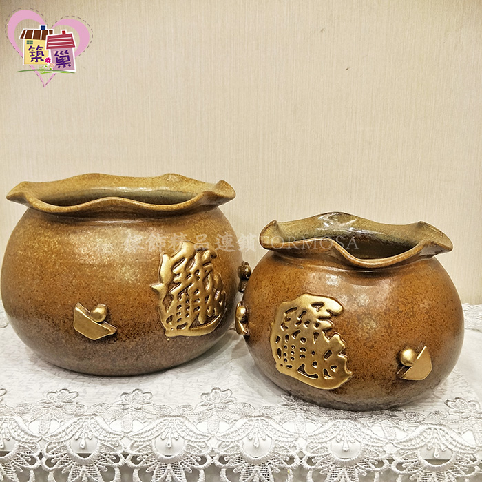 家飾品陶磁器招財魚置物